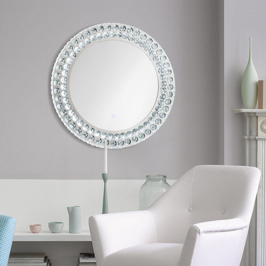 Sunburst 36 Round Wall Mirror Set Of 2 Brushed Nickel 4111526Wh by Nova California