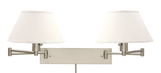 House of Troy Home/Office Double Swing Arm Wall Lamp in Satin Nickel