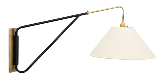 House of Troy Swing Arm Wall Lamp, Style WS731 in Antique Brass/Black