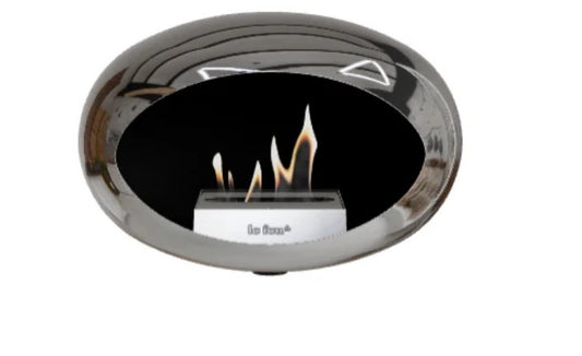 Dome Wall Chromed Silver Fireplace by LE FEU