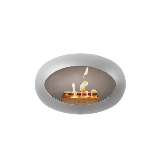 Dome Wall Nickel Fireplace by LE FEU
