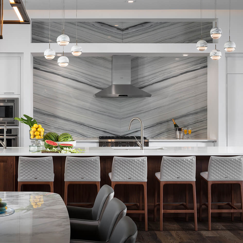 Wandering Star marble pendant light by Viso in a lifestyle setting