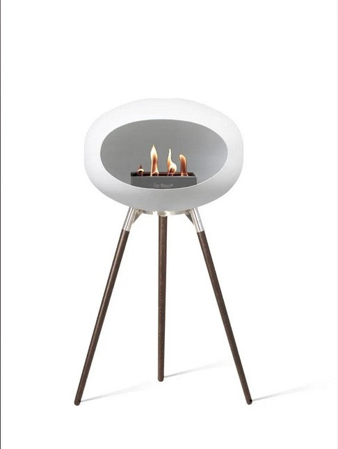 Dome White Ground Wood High Fireplace by LE FEU