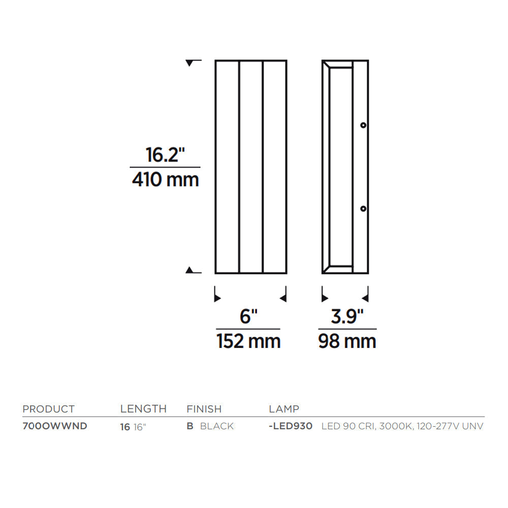Black LED Outdoor Wall Light Windfall 16 IP65 Ada by Visual & Comfort & Co