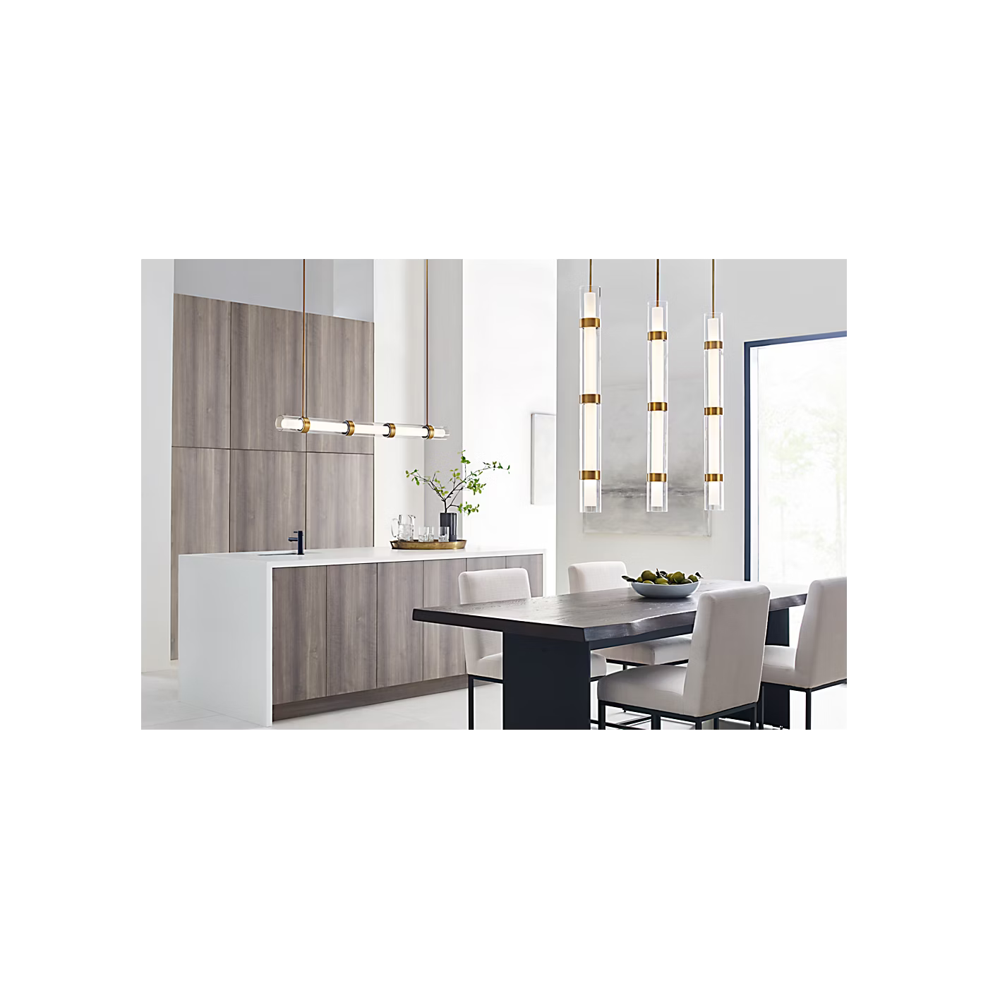 Wit 4 Glass LED Pendant Cylindrical Light by Visual & Comfort & Co