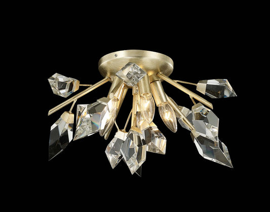 Venice Flushmount 5-Light in Antique Silver Leaf 7317SL by StarFire Crystal