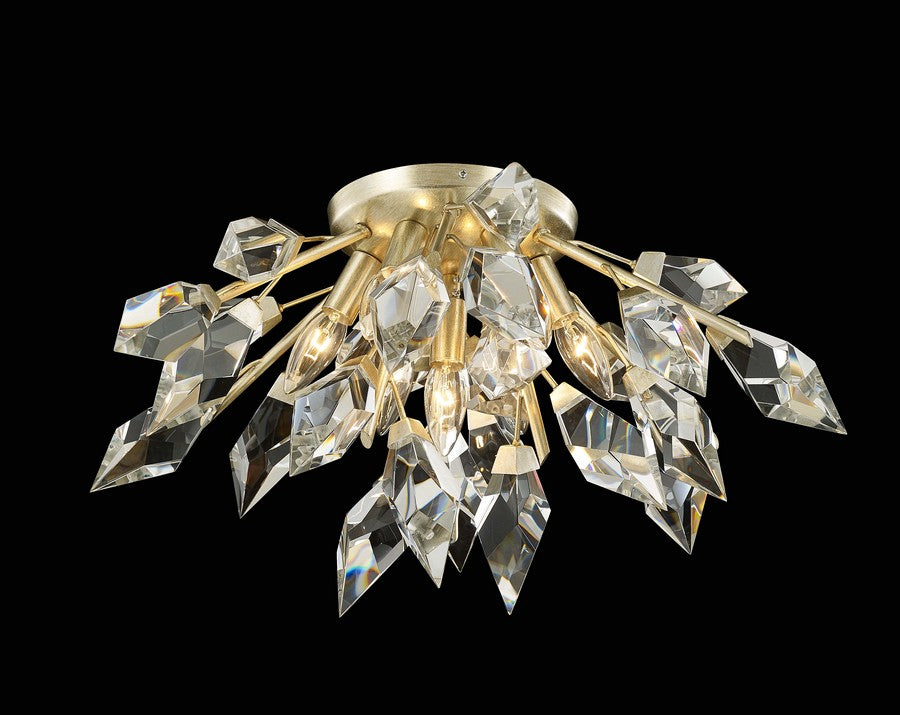 Venice Flushmount 7-Light in Antique Silver Leaf 7324SL by StarFire Crystal