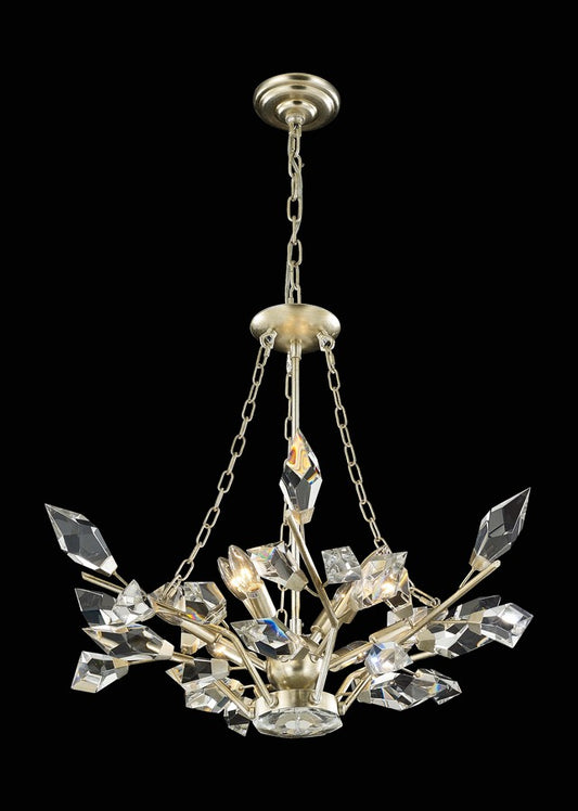 Venice Chandelier 8-Light in Antique Silver Leaf 7325SL by StarFire Crystal