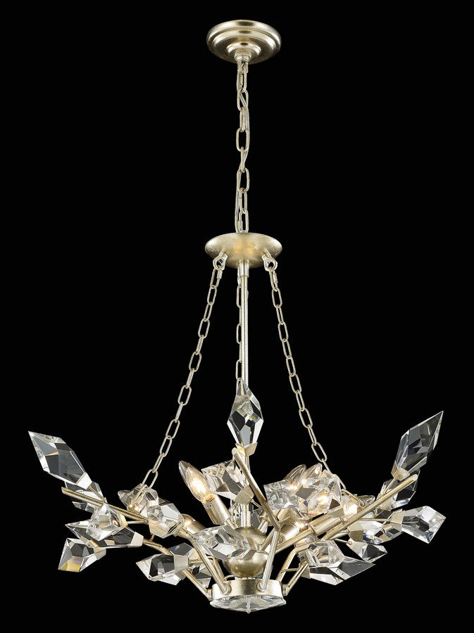 Venice Chandelier 9-Light in Antique Silver Leaf 7330SL by StarFire Crystal