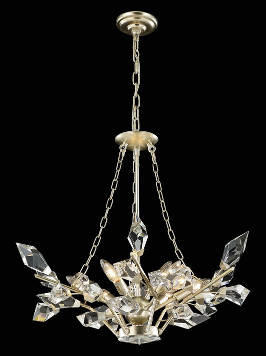 Venice Chandelier 9-Light in Antique Silver Leaf 7330SL by StarFire Crystal