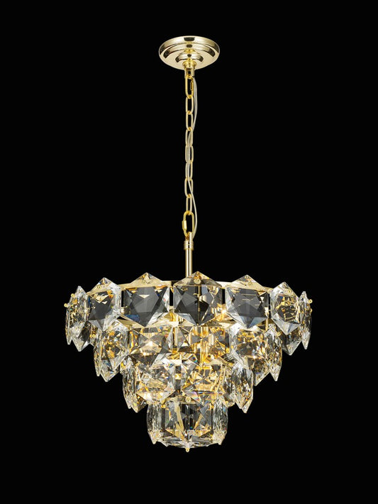 Glacier Chandelier 6-Light in Gold 7821GD by StarFire Crystal
