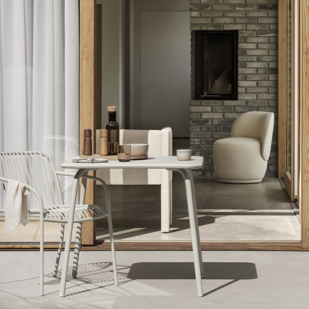 blomus Yua Outdoor Square Bistro Table Granite Grey