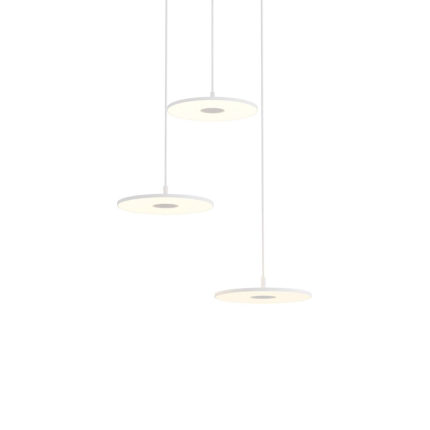 Yurei Circular 3 Pendant Light Matte White No Lamp Shade Yup C3 Sw Mwt by Koncept Inc