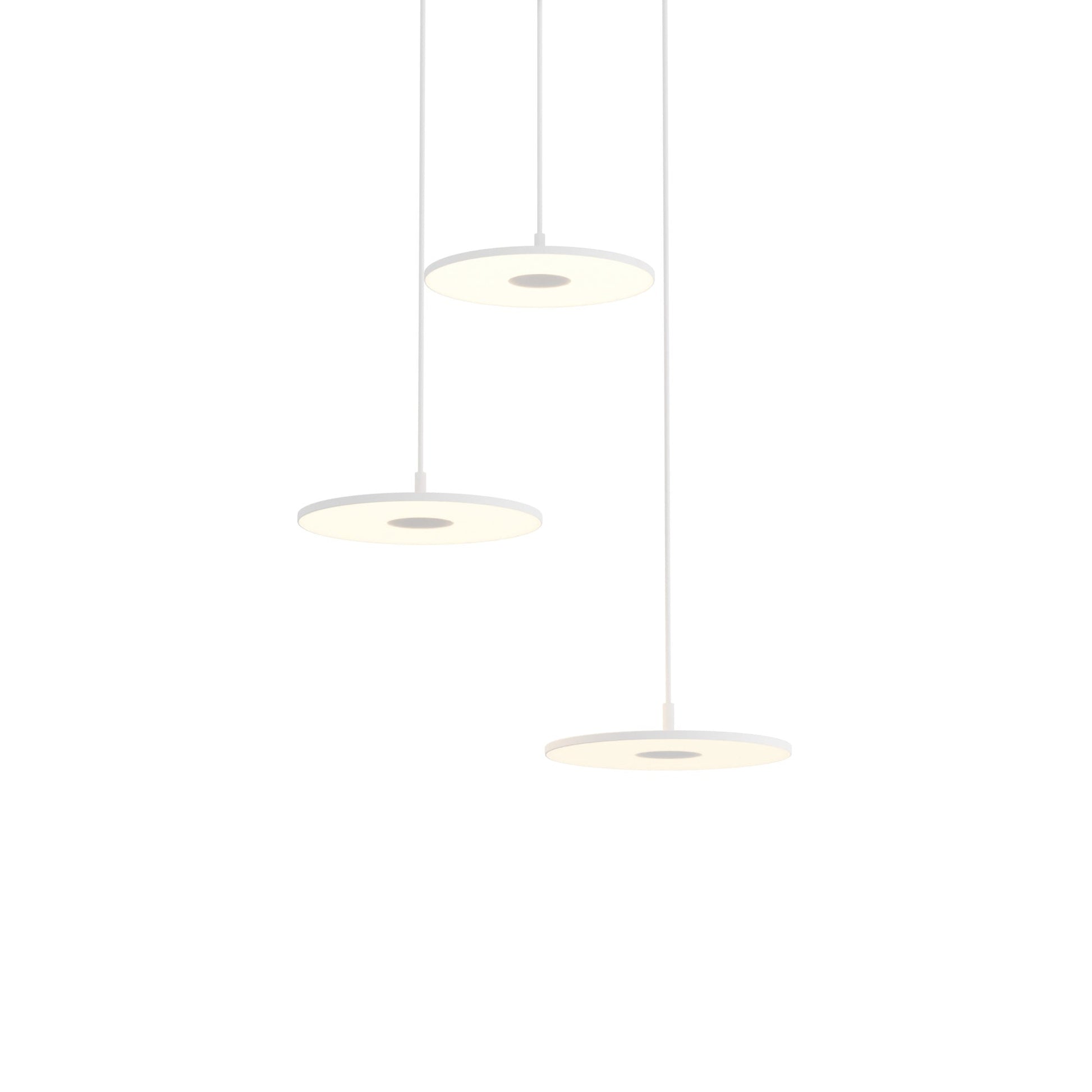 Yurei Circular 3 Pendant Light Matte White No Lamp Shade Yup C3 Sw Mwt by Koncept Inc