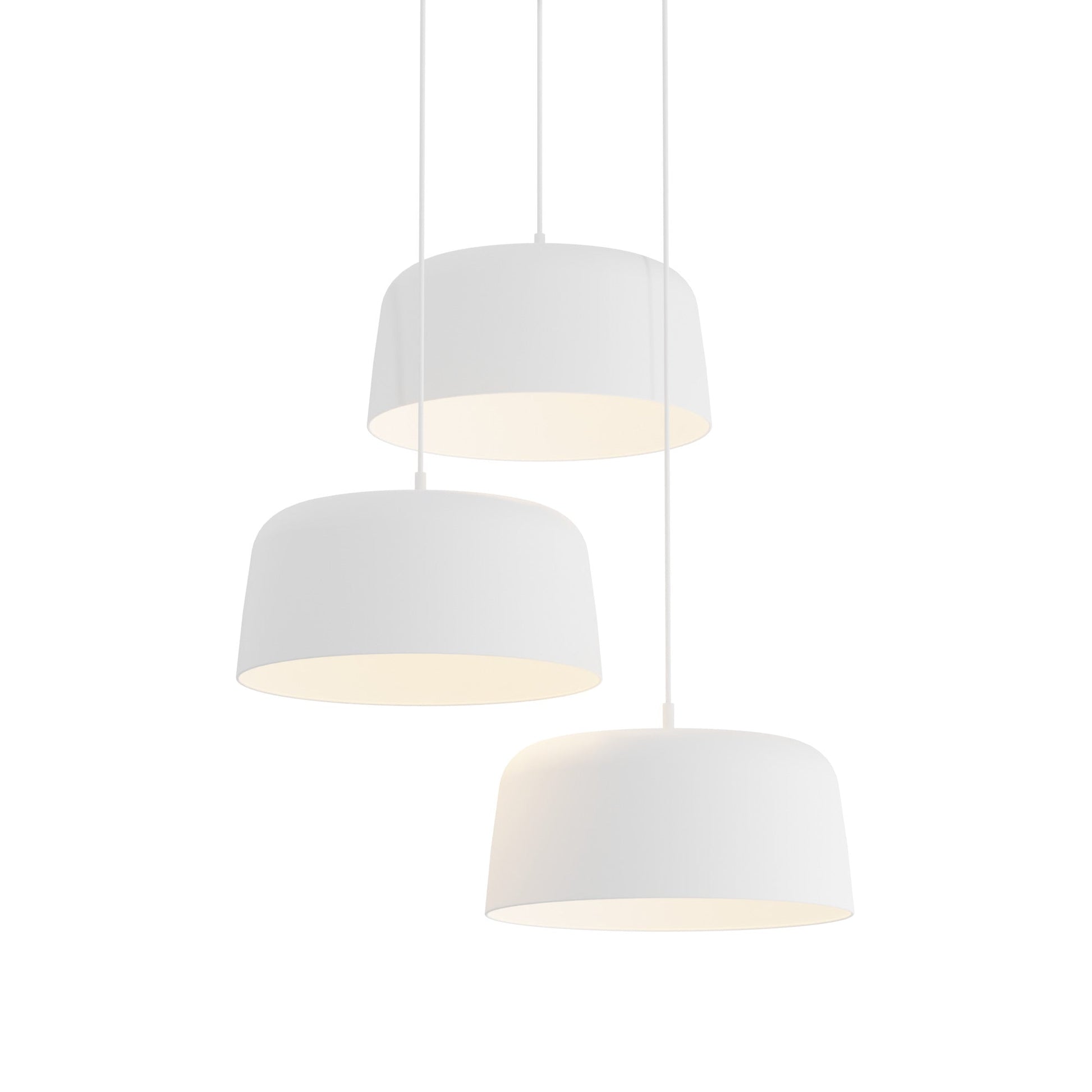 Yurei Circular 3 Pendant Light Matte White 14 Metal Shade Matte White Yup C3 Sw Mwt Mmwt by Koncept Inc