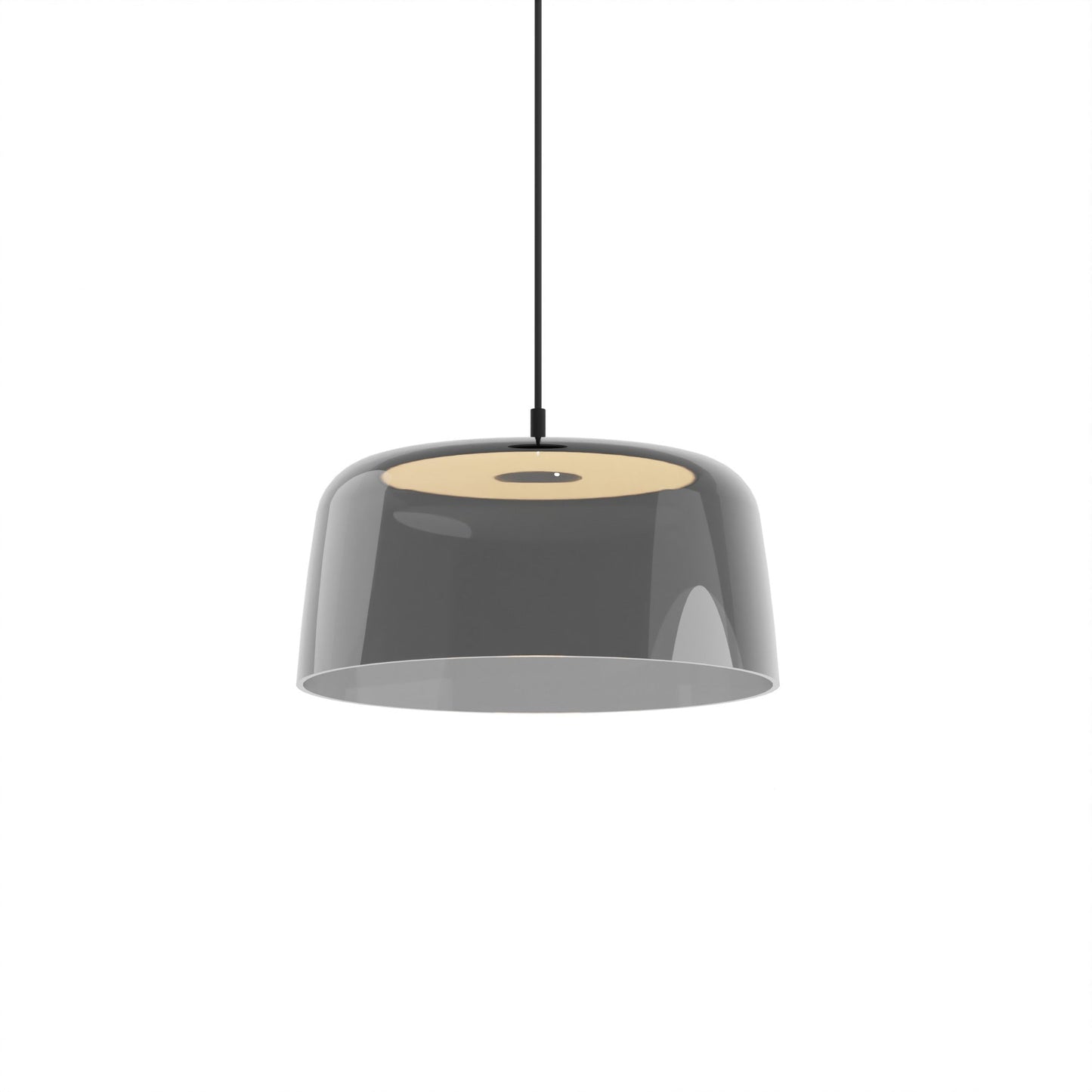 Yurei Pendant Light Matte Black 14 Acrylic Shade Dark Gray Yup S1 Sw Mtb Sdgy by Koncept Inc