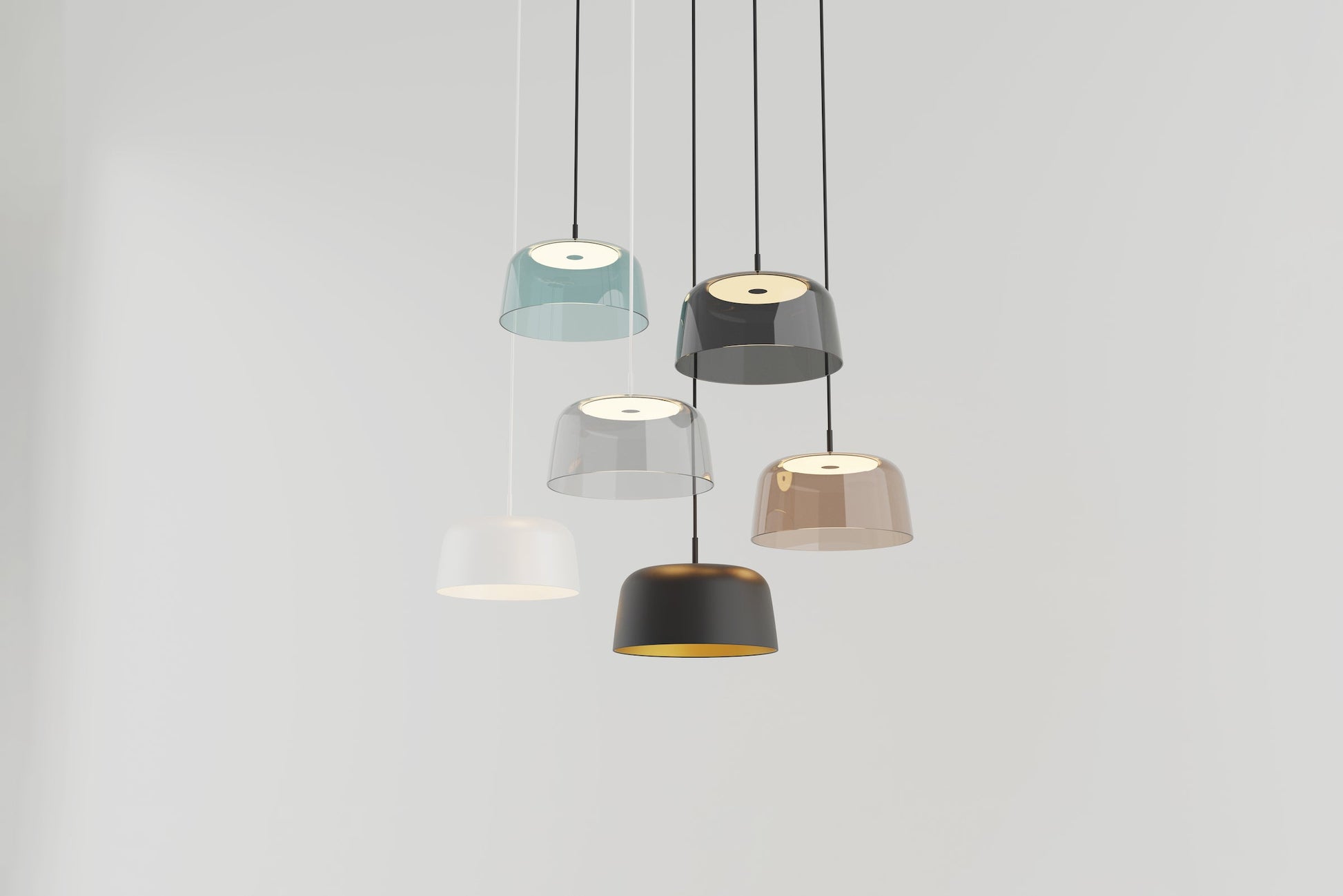 Yurei Circular 3 Pendant Light Matte White 14 Metal Shade Matte White Yup C3 Sw Mwt Mmwt by Koncept Inc