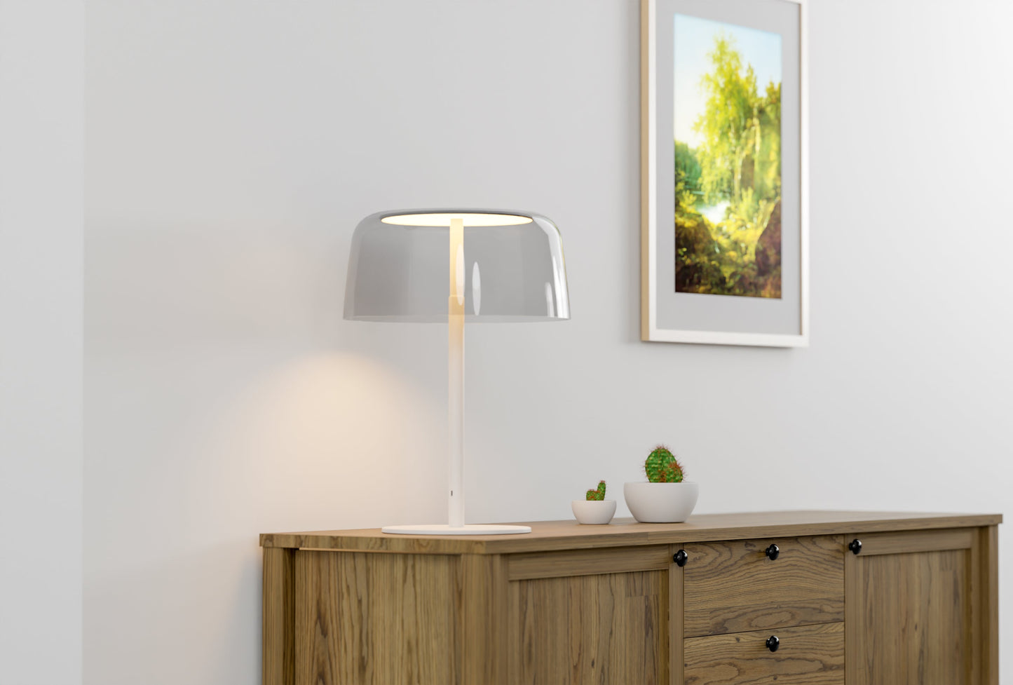 Yurei Table Lamp Matte White 14 Metal Shade Matte White Yut Sw Mwt Mmwt by Koncept Inc