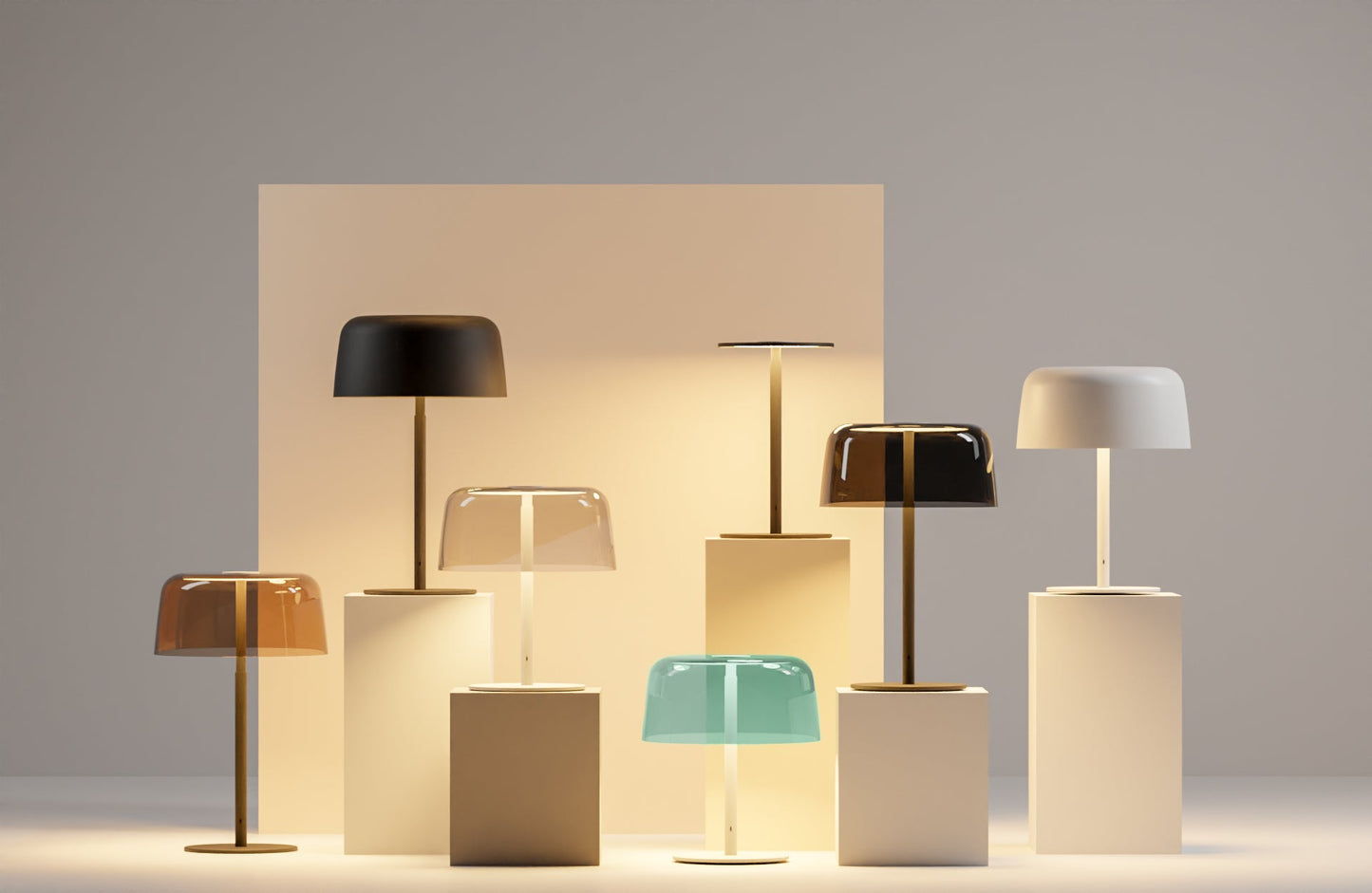 Yurei Table Lamp Matte White 14 Acrylic Shade Clear Yut Sw Mwt Sclr by Koncept Inc