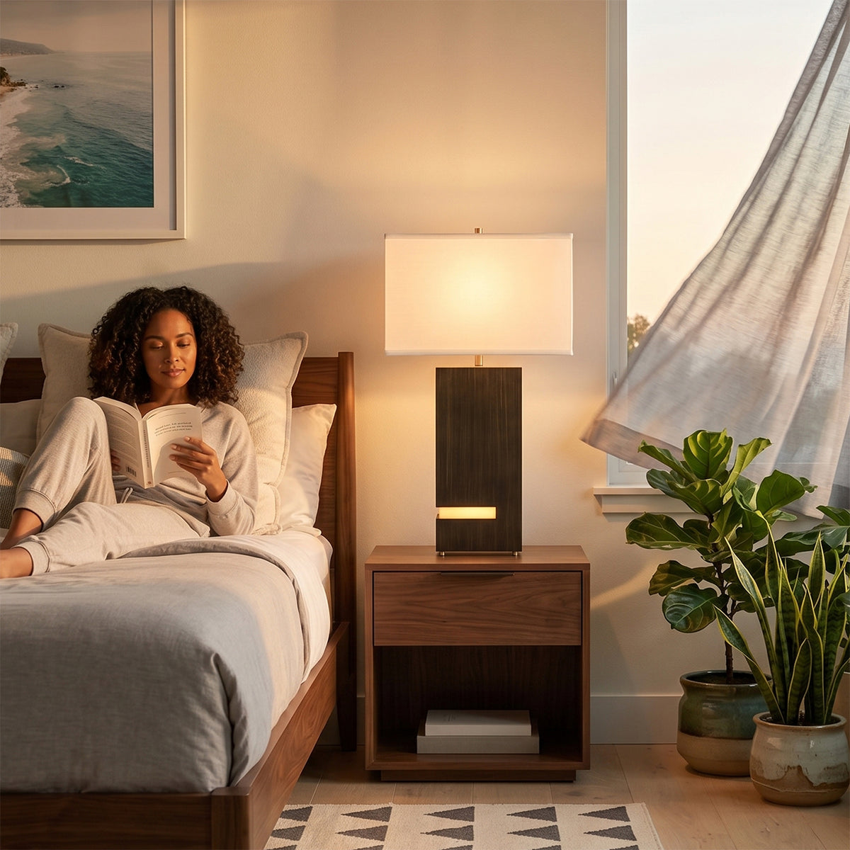 Zen Standing Table Lamp with Night Light by Nova of California – view 2