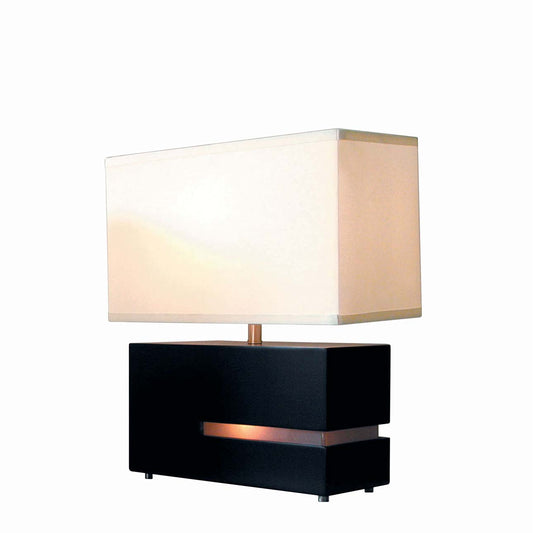 Zen Reclining Table Lamp with Nightlight by Nova of California, Ebony shade, Black base – view 1