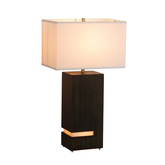Zen Standing Table Lamp with Night Light by Nova of California, Dark Brown – view 1