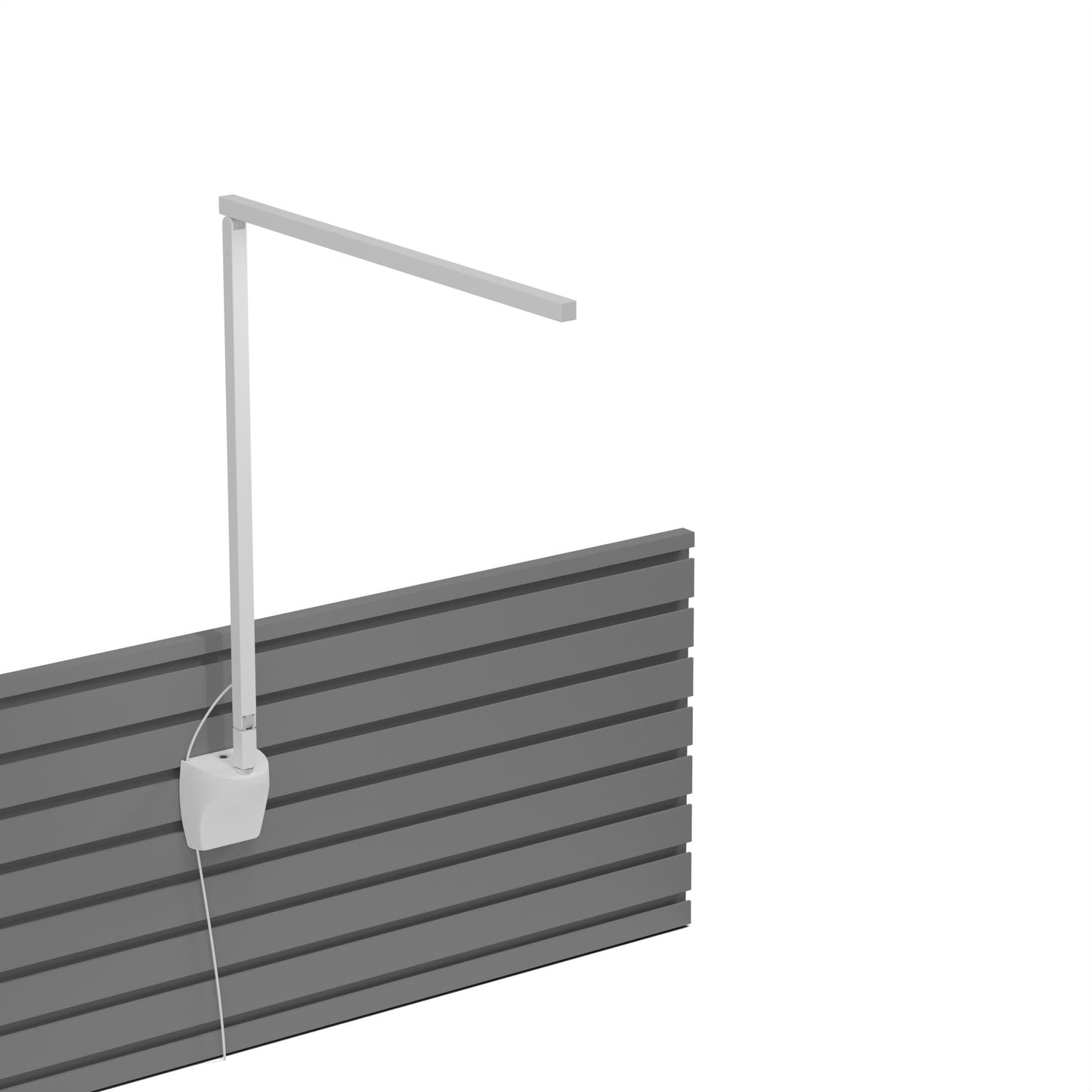 Z Bar Solo Desk Lamp Gen 4 Warm Light Matte White Slatwall Mount Zbd1000 W Mwt Slt by Koncept Inc
