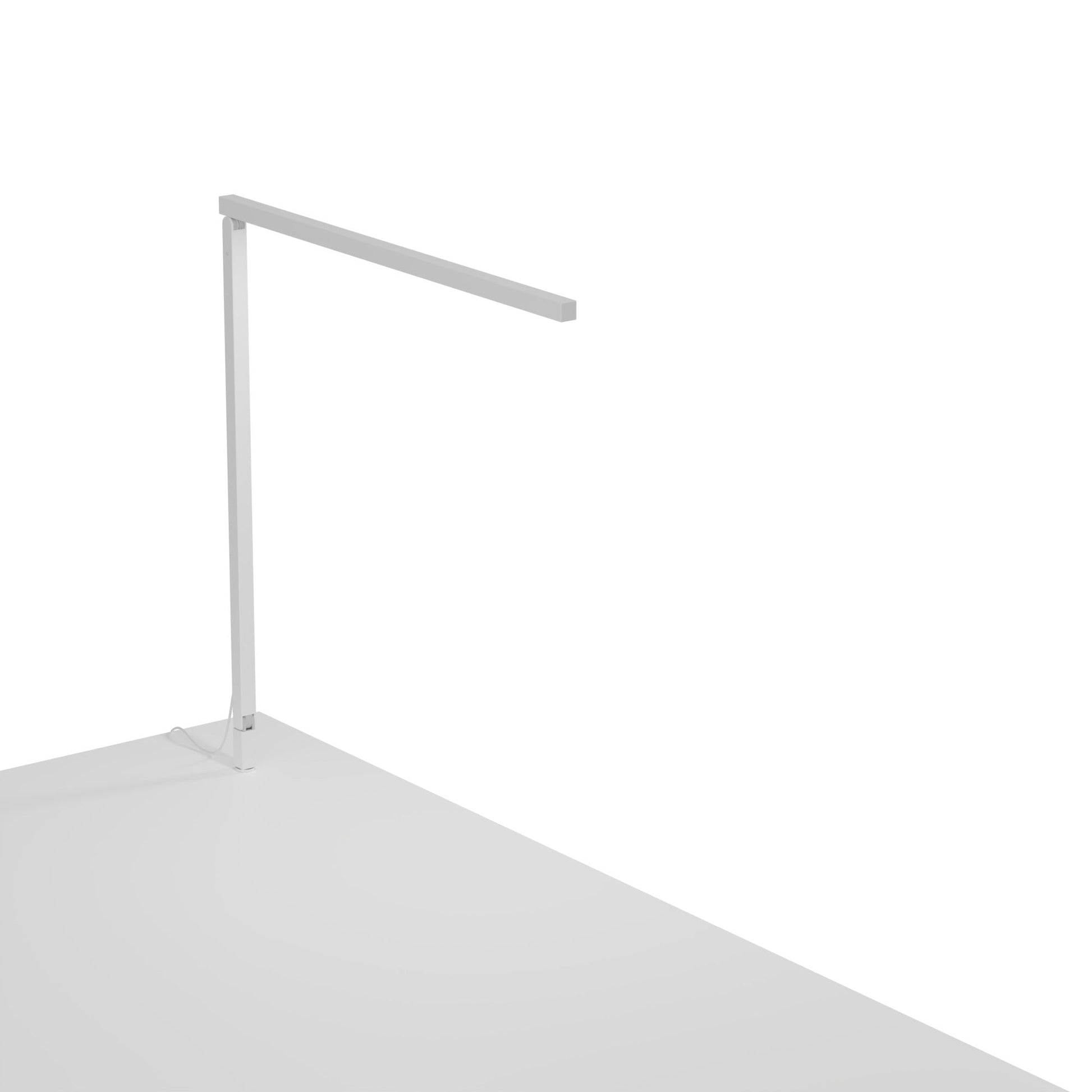 Z Bar Solo Desk Lamp Gen 4 Warm Light Matte White Through Table Mount Zbd1000 W Mwt Thr by Koncept Inc