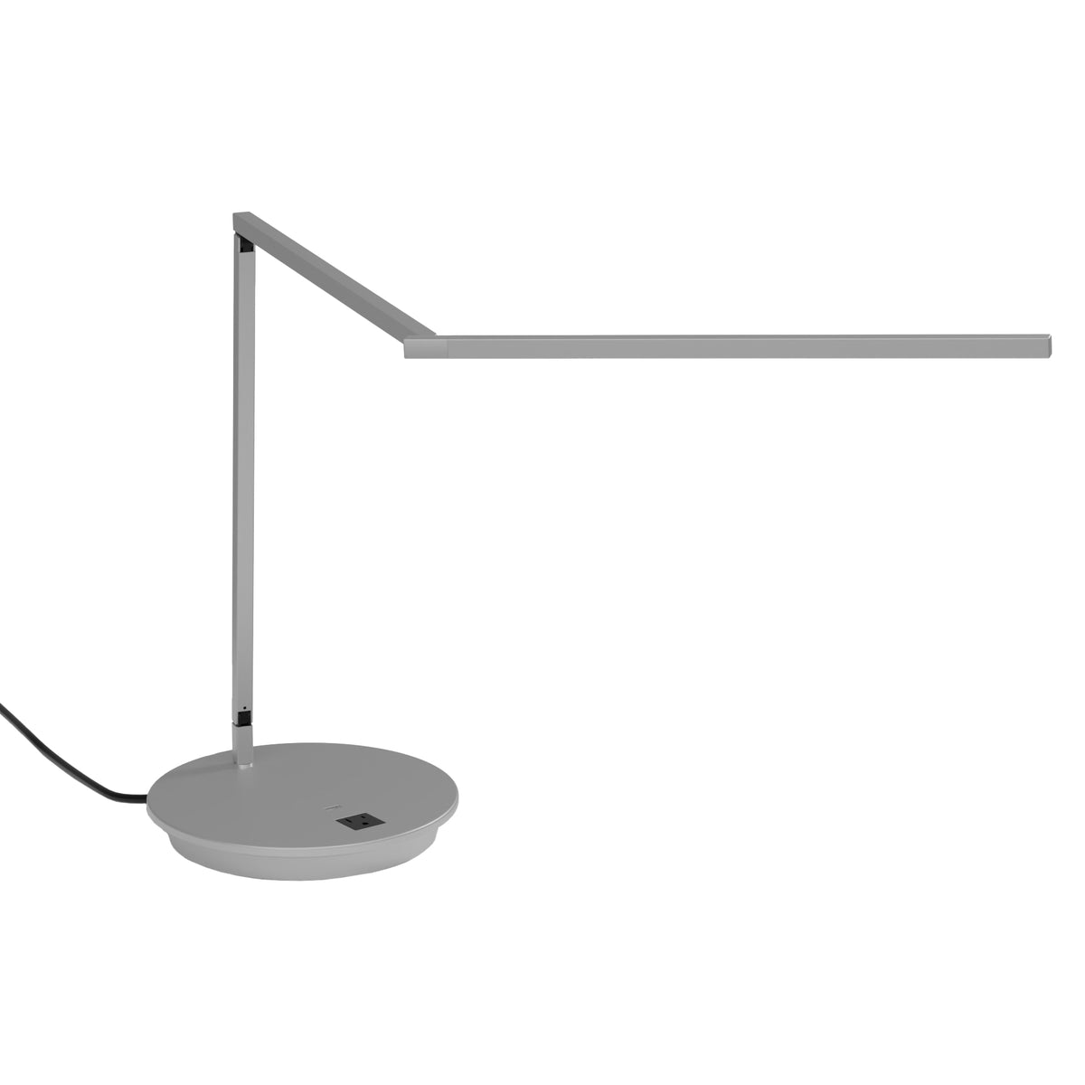 Koncept Z-Bar Gen 4 LED Desk Lamp, Silver, Warm White 3,500K, Power Base (AC Outlet + USB) (ZBD3000-W-SIL-PWD)