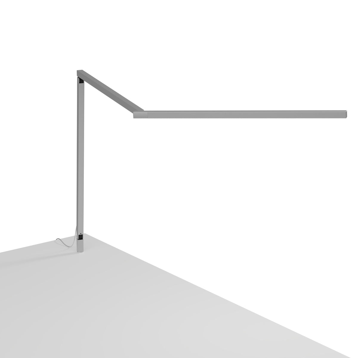 Koncept Z-Bar Gen 4 LED Desk Lamp, Silver, Warm White 3,500K, Through-Table Mount (ZBD3000-W-SIL-THR)