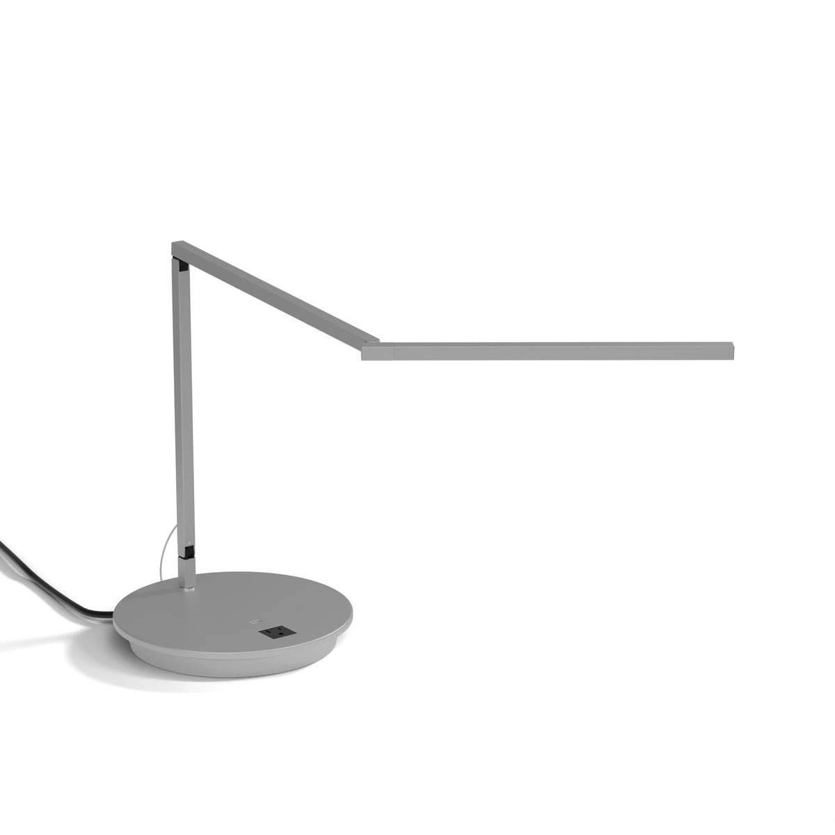 Koncept Z-Bar Mini Gen 4 LED Desk Lamp, Silver, Daylight 5,000K, Power Base (AC Outlet + USB) (ZBD3100-D-SIL-PWD)