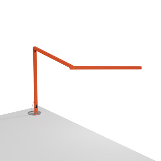 Z Bar Mini Desk Lamp Gen 4 Warm Light Matte Orange Grommet Mount Zbd3100 W Mor Grm by Koncept Inc