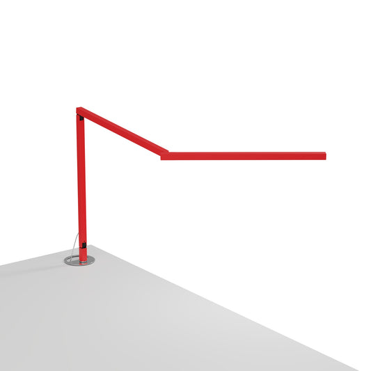 Z Bar Mini Desk Lamp Gen 4 Warm Light Matte Red Grommet Mount Zbd3100 W Mrd Grm by Koncept Inc