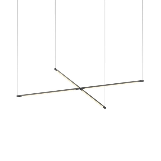 Z Bar Pendant Medium Cross Matte Black 24 Light Bars Zbp 24 Cs Sw Mtb Cnp by Koncept Inc