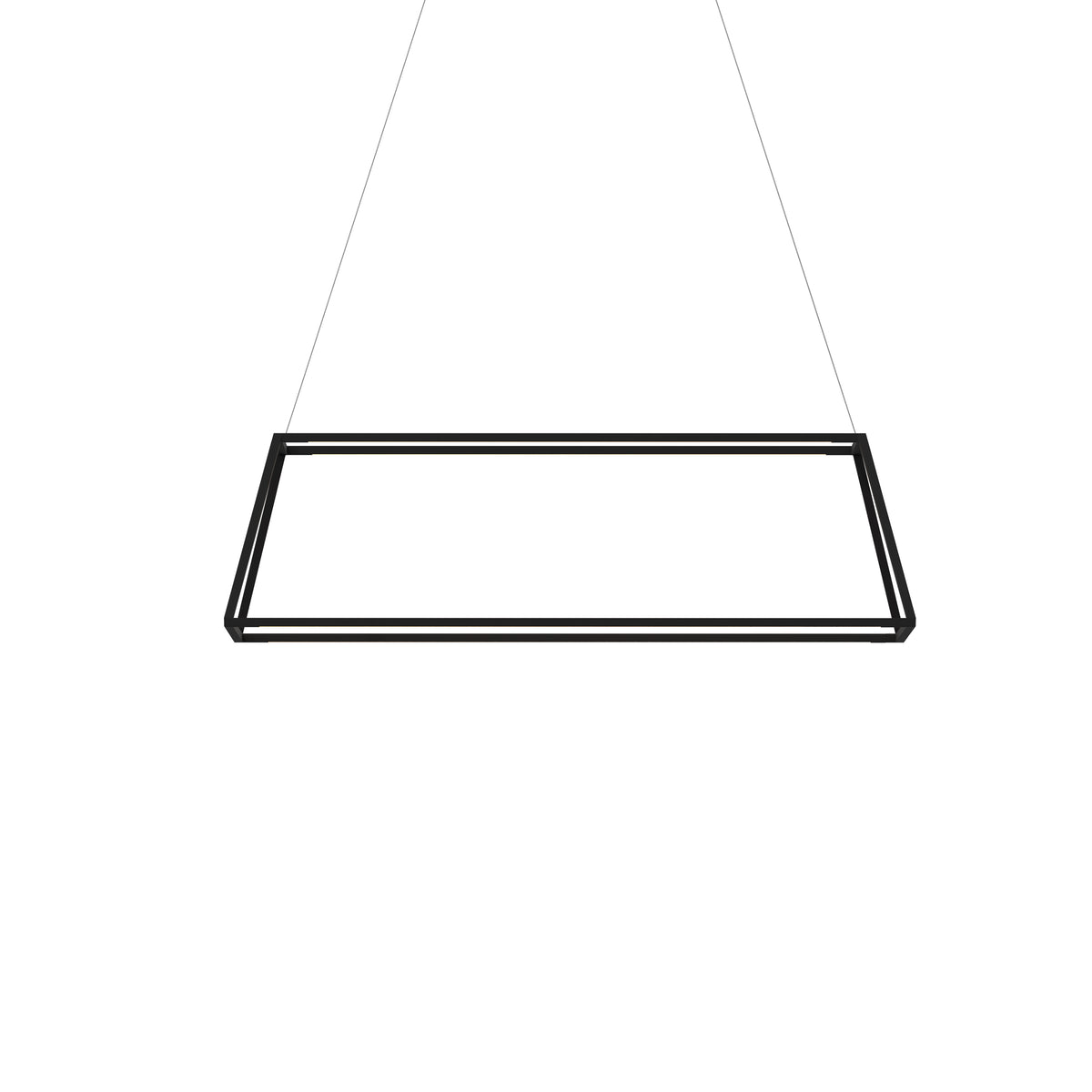 Koncept Z-Bar Pendant Rise Rectangle LED Chandelier, Matte Black, Small – 40" x 14" x 12" (ZBP-38-RR-SW-MTB-CNP)