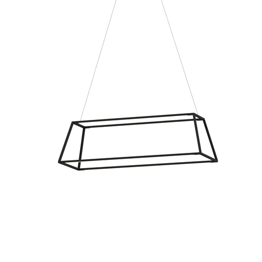 Koncept Z-Bar Pendant Rise Rectangle LED Chandelier in a room setting