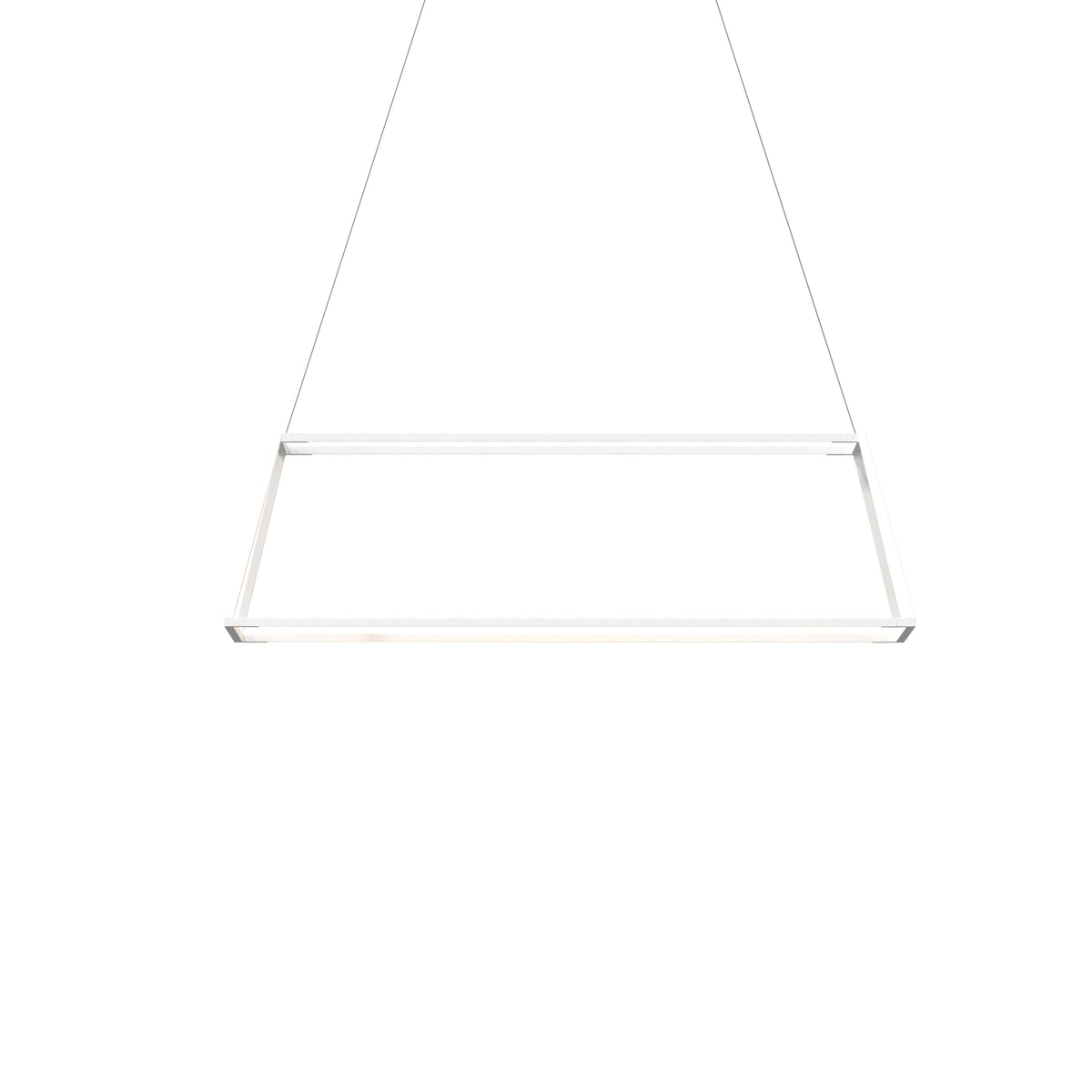 Koncept Z-Bar Pendant Rise Rectangle LED Chandelier, Matte White, Small – 40" x 14" x 12" (ZBP-38-RR-SW-MWT-CNP)
