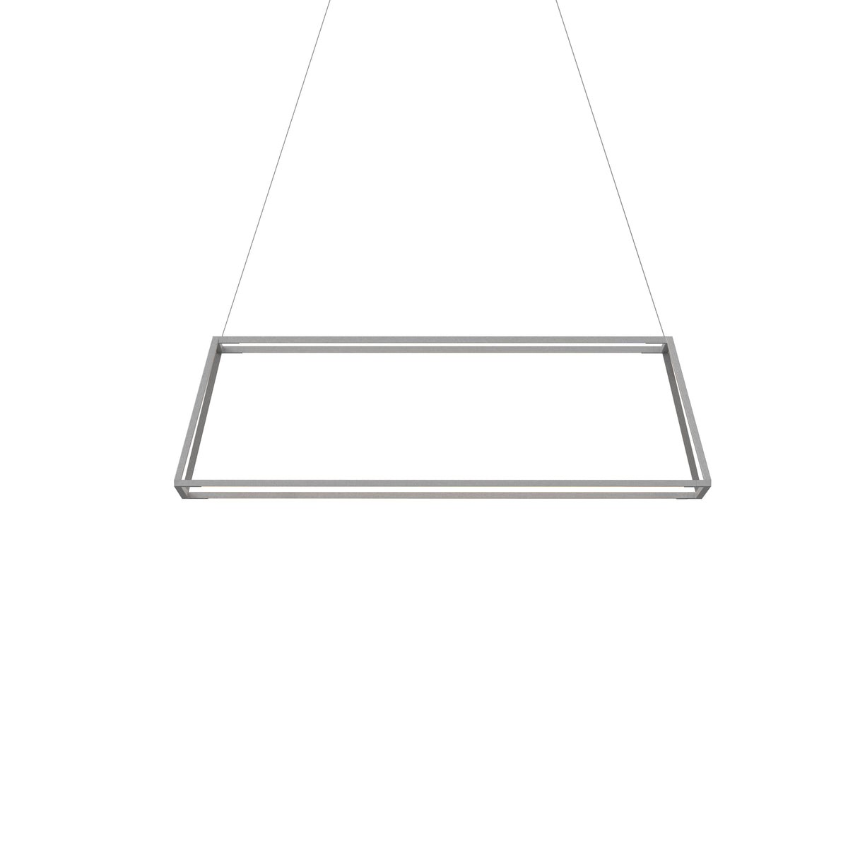 Koncept Z-Bar Pendant Rise Rectangle LED Chandelier, Silver, Small – 40" x 14" x 12" (ZBP-38-RR-SW-SIL-CNP)