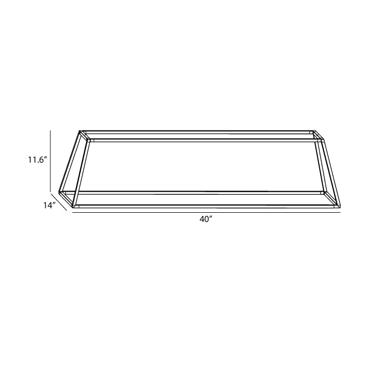 Koncept Z-Bar Pendant Rise Rectangle LED Chandelier dimension drawing