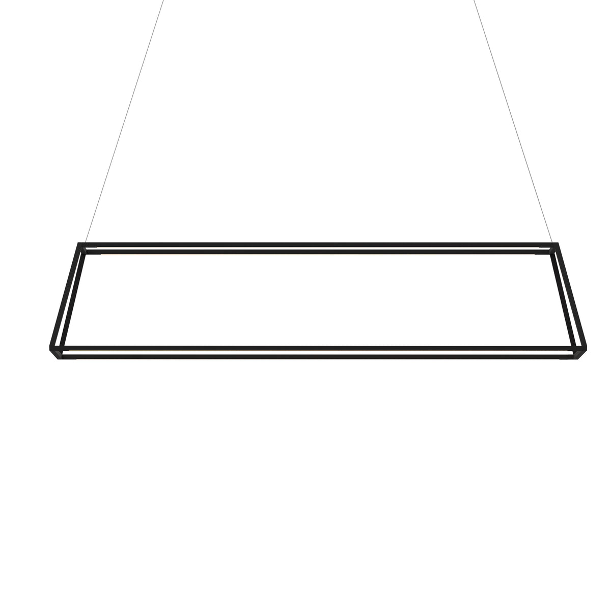 Koncept Z-Bar Pendant Rise Rectangle LED Chandelier, Matte Black, Large – 56" x 14" x 12" (ZBP-54-RR-SW-MTB-CNP)