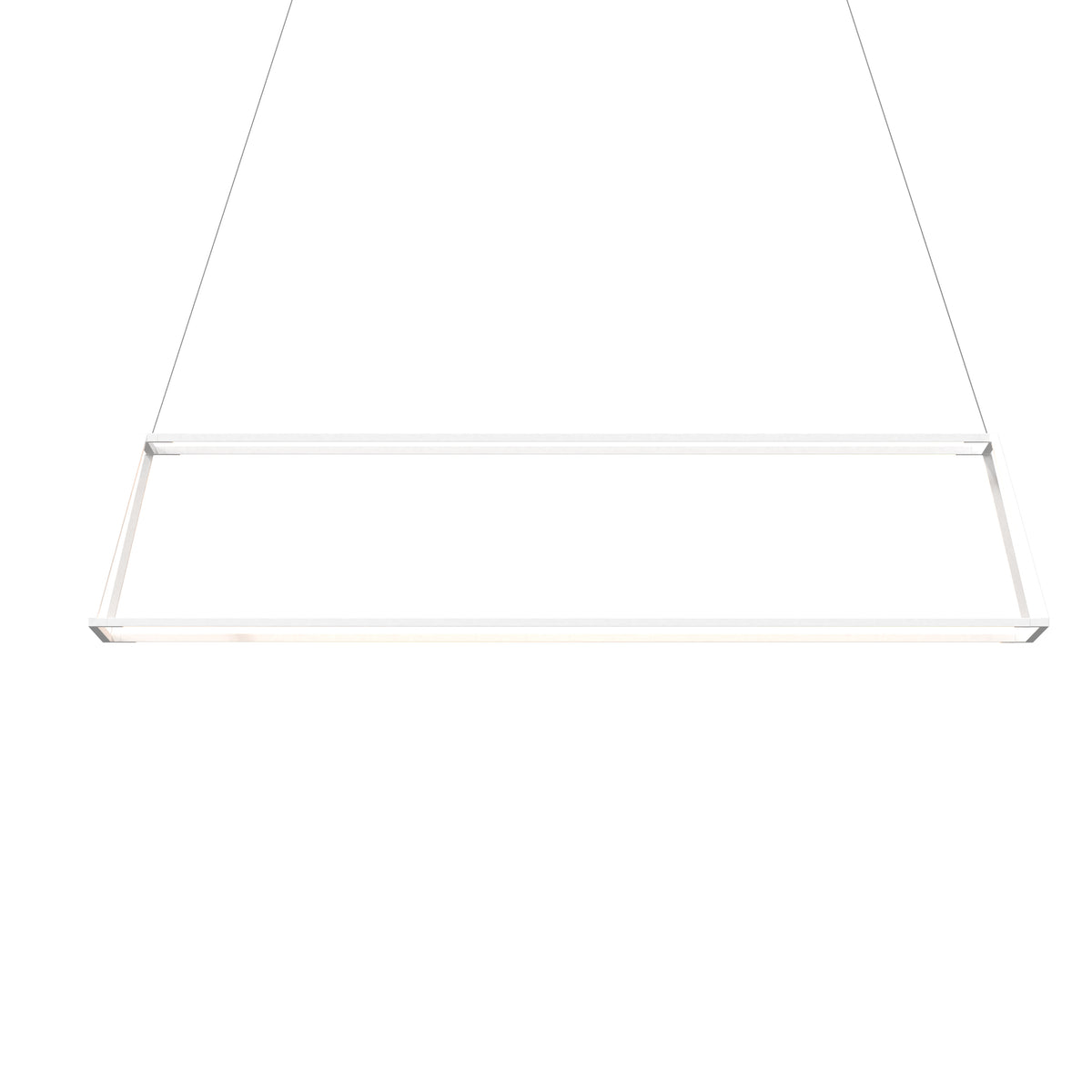 Koncept Z-Bar Pendant Rise Rectangle LED Chandelier, Matte White, Large – 56" x 14" x 12" (ZBP-54-RR-SW-MWT-CNP)