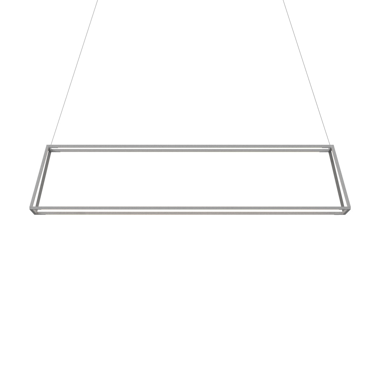 Koncept Z-Bar Pendant Rise Rectangle LED Chandelier, Silver, Large – 56" x 14" x 12" (ZBP-54-RR-SW-SIL-CNP)