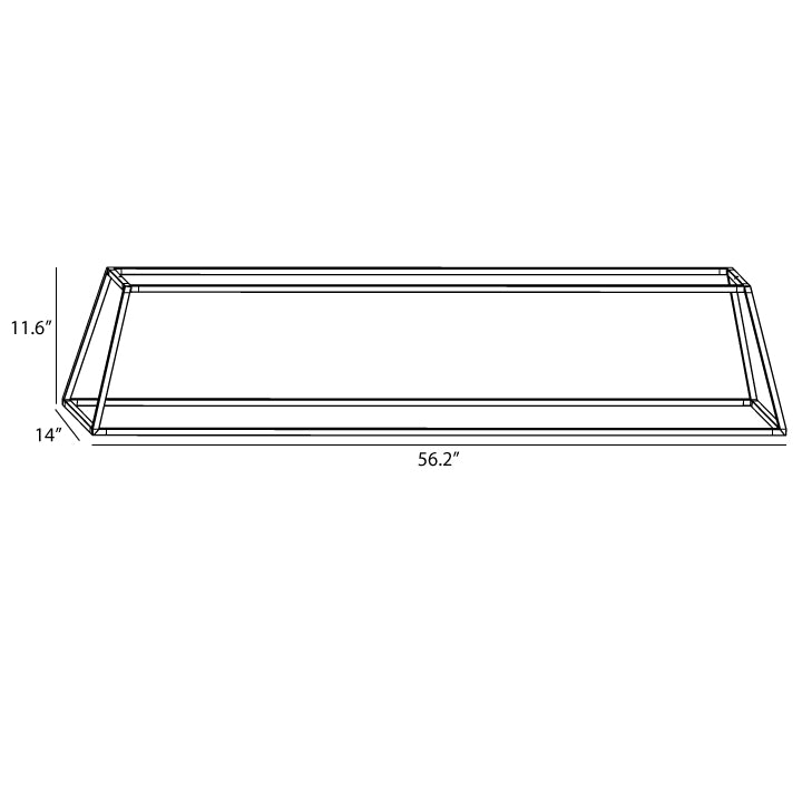 Koncept Z-Bar Pendant Rise Rectangle LED Chandelier dimension drawing