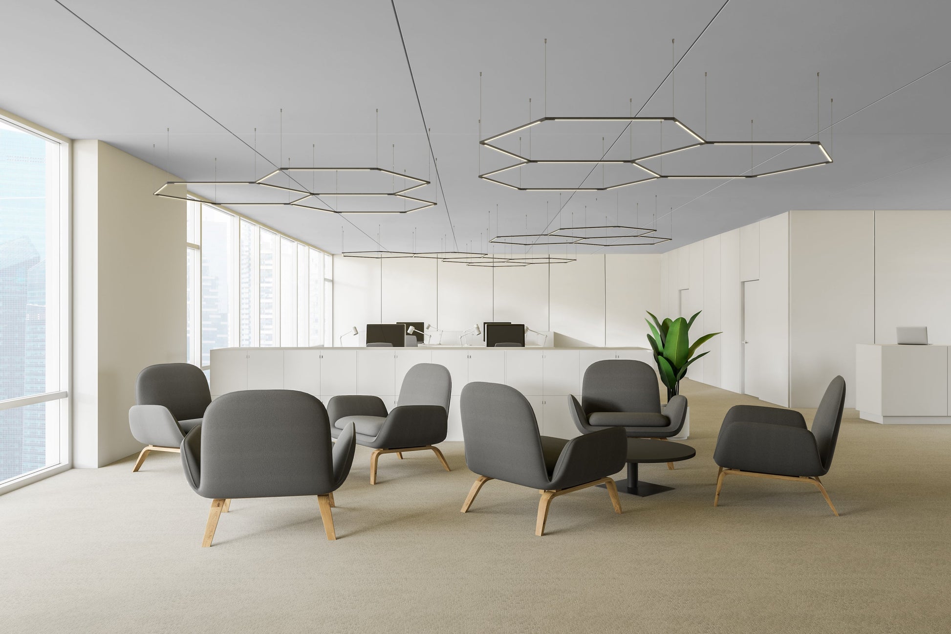 Z Bar Pendant Medium Honeycomb Soft Warm Matte Black 52 X 45 Zbp 24 H Sw Mtb Cnp by Koncept Inc