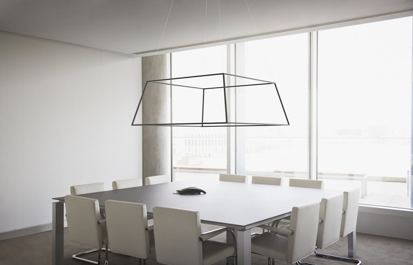 Z Bar Pendant Rise Medium Square Soft Warm Matte Black 26 X 26 X 22 Zbp 24 Rs Sw Mtb Cnp by Koncept Inc