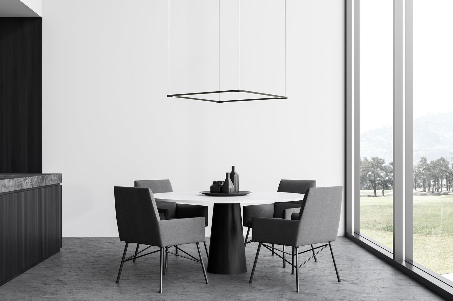Z Bar Pendant Medium Square Soft Warm Matte White 26 X 26 Zbp 24 S Sw Mwt Cnp by Koncept Inc