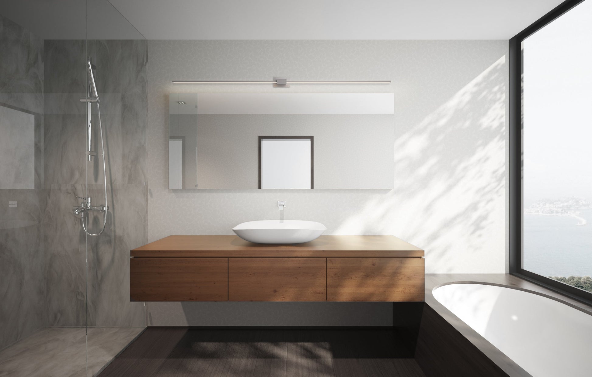 Z Bar Wall Sconce Soft Warm Brushed Nickel 60 Center Mount Zbw 60 4 Cm Sw Bni by Koncept Inc