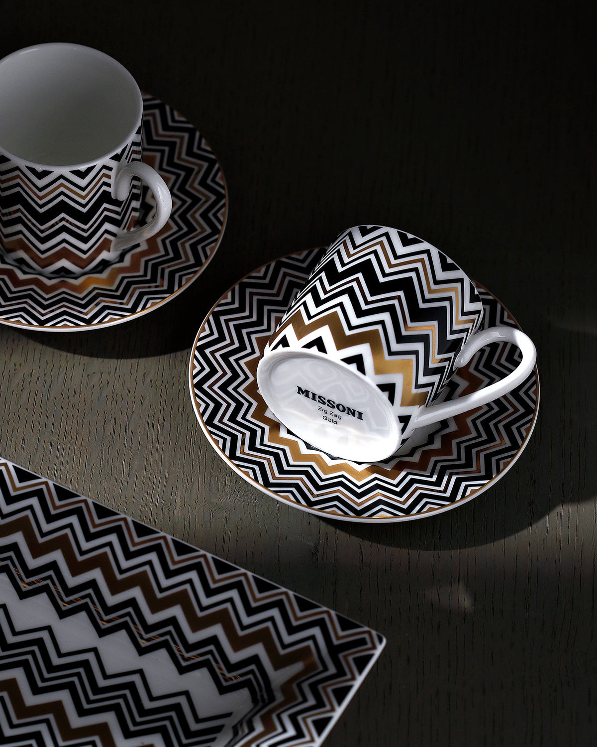 Missoni Home Zig Zag Gold rectangular tray – photo 3