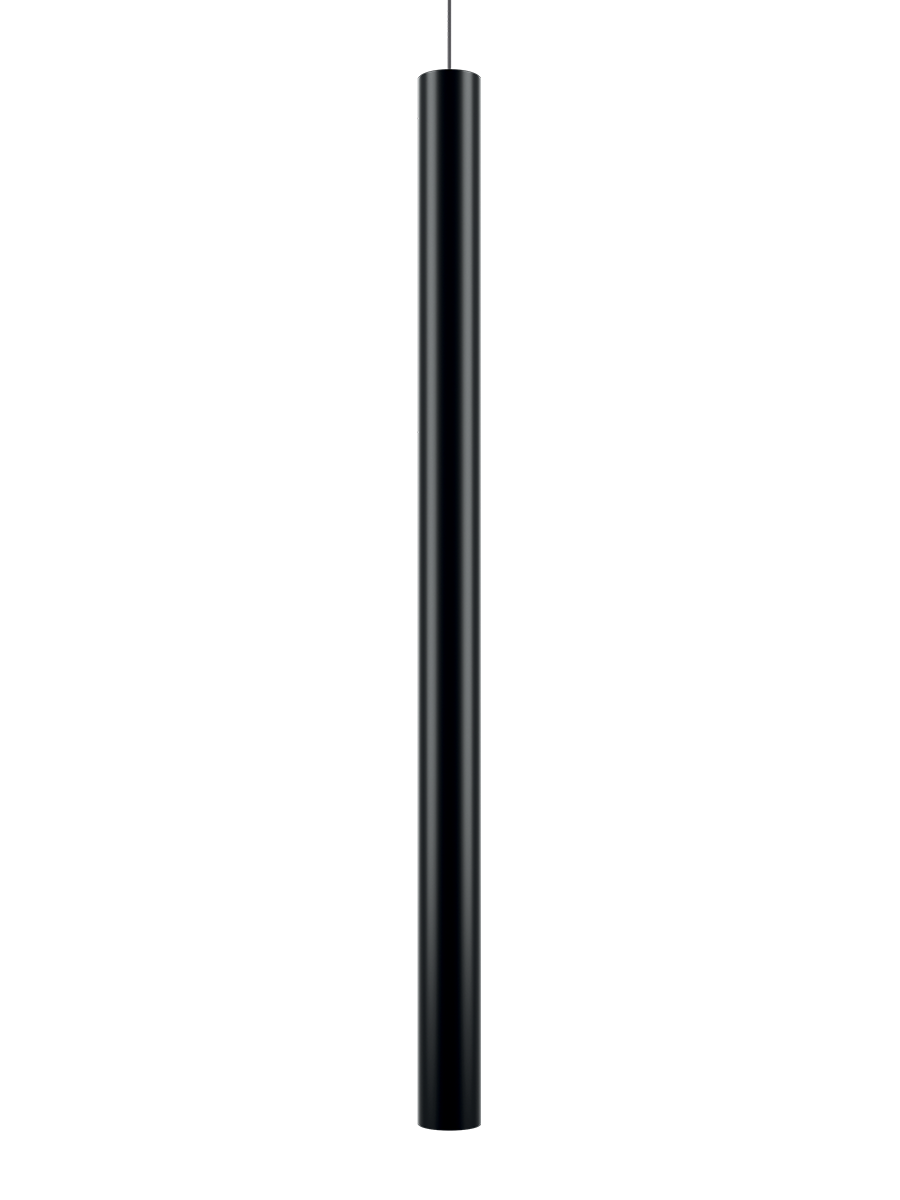 Lodes A-Tube linear matte black pendant for modern office and reception lighting