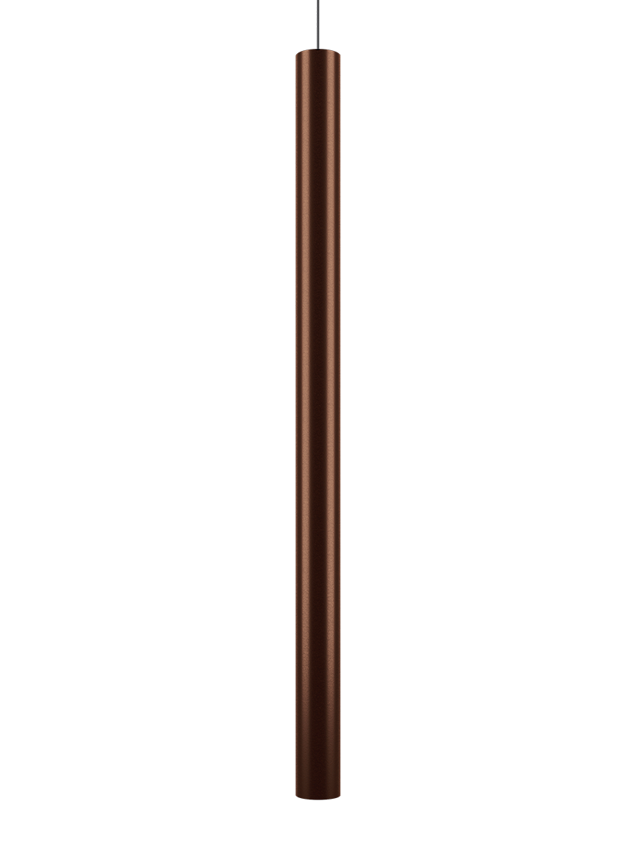 Single coppery bronze Lodes A-Tube pendant with adjustable suspension cable